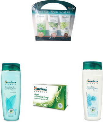 Himalaya Pure Skin Neem Facial Kit, Refreshing & Clarifying Toner, Refreshing Cleansing Milk, Neem & Turmeric Soap(Set of 4)
Himalaya Pure Skin Neem Facial Kit, Refreshing & Clarifying Toner, Refreshing Cleansing Milk, Neem & Turmeric Soap(Set of 4)