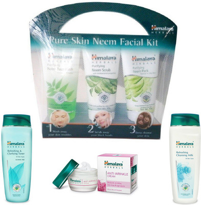 Himalaya Pure Skin Neem Facial Kit, Refreshing & Clarifying Toner, Refreshing Cleansing Milk, Anti Wrinkle Cream(Set of 4)
Himalaya Pure Skin Neem Facial Kit, Refreshing & Clarifying Toner, Refreshing Cleansing Milk, Anti Wrinkle Cream(Set of 4)