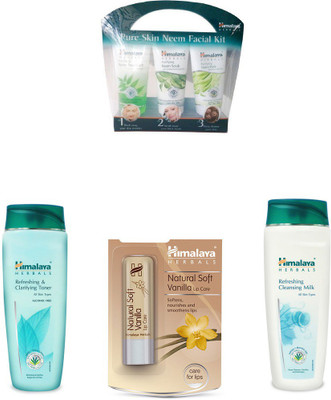 Himalaya Pure Skin Neem Facial Kit, Refreshing & Clarifying Toner, Natural Soft Vanilla Lip Care, Refreshing Cleansing Milk(Set of 4)
Himalaya Pure Skin Neem Facial Kit, Refreshing & Clarifying Toner, Natural Soft Vanilla Lip Care, Refreshing Cleansing Milk(Set of 4)