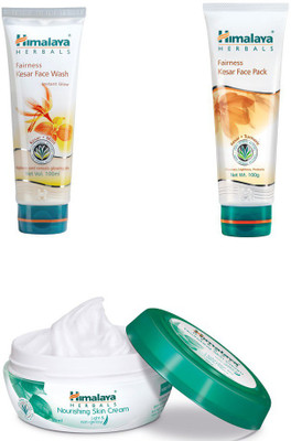 Himalaya fairness kesar face wash, fairness kesae face pack, nourishing skin cream(Set of 3)
