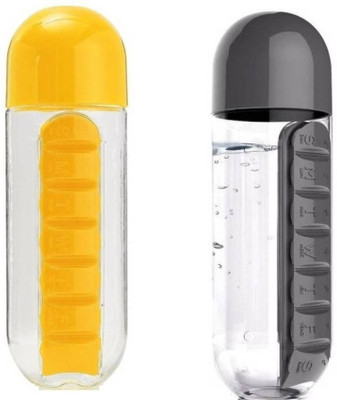 NewveZ 7 Daily 2-in1 Weekly Medicine 600ML Organizer Portable Kit With Water Bottle Seven Compartments and Drinking Cup Set of 2 Pill Box(Yellow, Black)
NewveZ 7 Daily 2-in1 Weekly Medicine 600ML Organizer Portable Kit With Water Bottle Seven Compartments and Drinking Cup Set of 2 Pill Box(Yellow, Black)