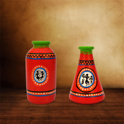 iHandikart Handpainted Terracotta Warli Pots 4 Inch (Set of 2) 7011-11 Vase Filler(Table Pots)
iHandikart Handpainted Terracotta Warli Pots 4 Inch (Set of 2) 7011-11 Vase Filler(Table Pots)