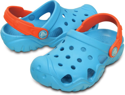Crocs Boys & Girls Slip-on Clogs(Blue, Electric blue/tangerine