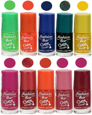 Fashion Bar Velvet Gel Finish Nail Polish Green, Orange, Blue, Green, Yellow, Purple, Red(Pack of 10)
Fashion Bar Velvet Gel Finish Nail Polish Green, Orange, Blue, Green, Yellow, Purple, Red(Pack of 10)