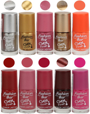 Fashion Bar Velvet Gel Finish Nail Polish Grey, Gold, Pink, Gold, Orange, Red, Pink, Brown, Pink(Pack of 10)
Fashion Bar Velvet Gel Finish Nail Polish Grey, Gold, Pink, Gold, Orange, Red, Pink, Brown, Pink(Pack of 10)