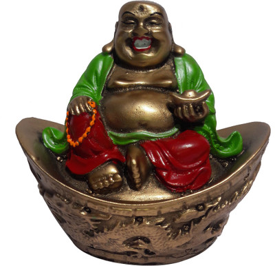 Kraft Village Lucky Laughing Buddha Sitting on Ingot for Wealth Decorative Showpiece - 10 cm(Alloy, Multicolor)
Kraft Village Lucky Laughing Buddha Sitting on Ingot for Wealth Decorative Showpiece - 10 cm(Alloy, Multicolor)