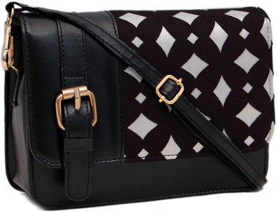 Borse Women Casual Black PU Sling Bag