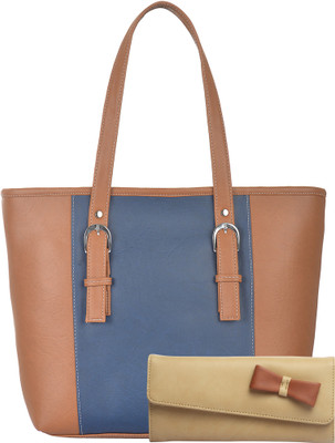 Fostelo Shoulder Bag(Tan, Blue), Blue;tan