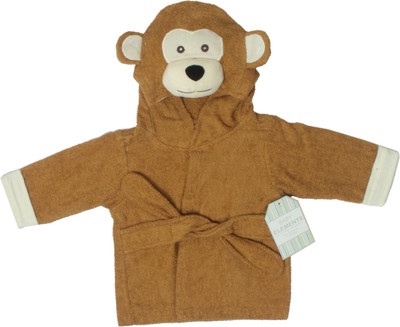Baby Elements Grey Size Bath Robe(Hooded Bathrobe, For: Baby Boys & Baby Girls, Grey