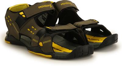 Provogue Men Olive-Yellow Sports Sandals