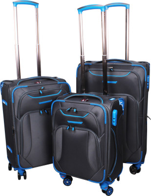 Ventex Germany Set of 3 Pcs. 4 Wheel Trolley (17"+20"+") Expandable Check-in Luggage - inch(Grey
Ventex Germany Set of 3 Pcs. 4 Wheel Trolley (17"+20"+") Expandable Check-in Luggage - inch(Grey