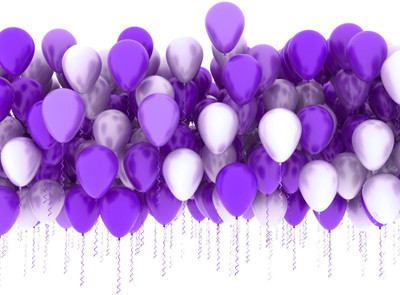 EVA Solid EVA0094 Balloon(Purple, White, Pack of 50)