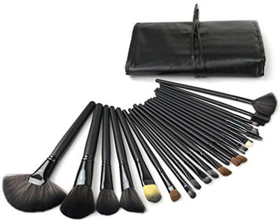 LUV-LI 24 Pcs Makeup Brush Set with Black Pouch Bag(Pack of 24)