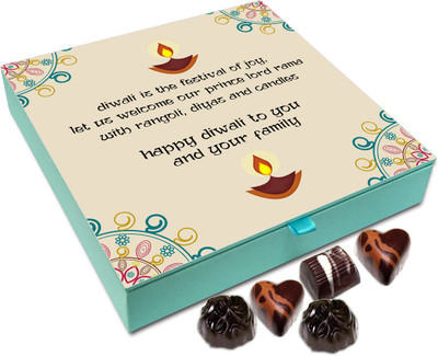 Chocholik Diwali Gift Box - lets Enjoy Diwali With Candles Sweets And Colors Chocolate Box - 9pc Truffles(108 g)
Chocholik Diwali Gift Box - lets Enjoy Diwali With Candles Sweets And Colors Chocolate Box - 9pc Truffles(108 g)