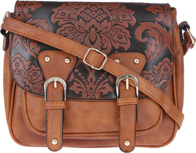 Fur Jaden Sling Bag(Brown, Black), Black;brown