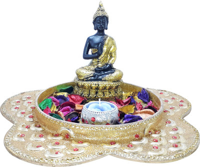 LOF LOF Golden Buddha With Star Golden Tray Tlight Candle Fragrance Diwali Home Decoration Gift Decorative Showpiece - 15 cm(Porcelain, Multicolor)
LOF LOF Golden Buddha With Star Golden Tray Tlight Candle Fragrance Diwali Home Decoration Gift Decorative Showpiece - 15 cm(Porcelain, Multicolor)