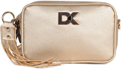 Diana Korr Women Casual Gold PU Sling Bag