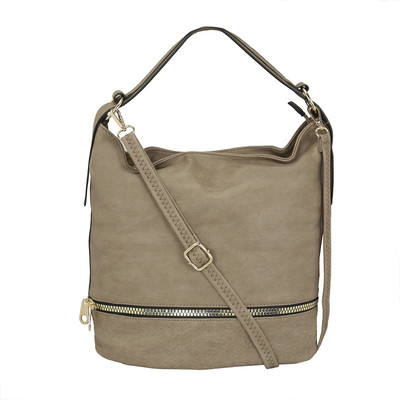 Le Cuero Women Casual Grey PU Shoulder Bag