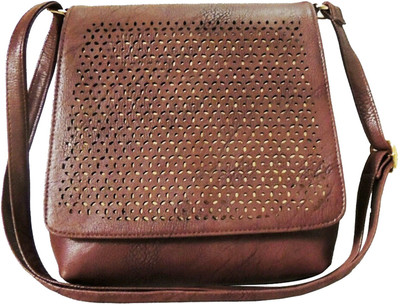 Ayesha Fashions Girls Casual Brown Leatherette Sling Bag