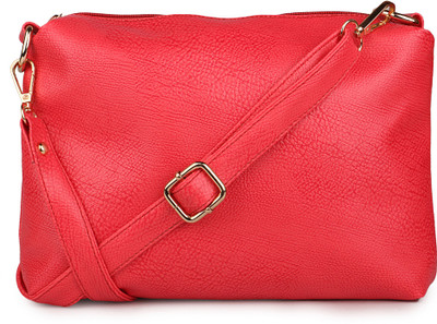 zinys Girls Casual Red PU Sling Bag