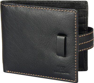 Aditi Wasan Men Black Genuine Leather Wallet(8 Card Slots)
