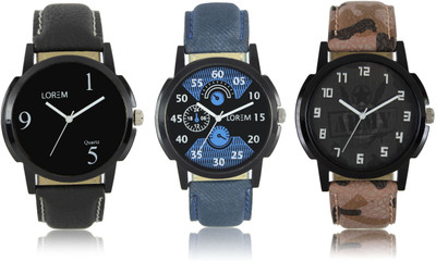 LOREM W06-2-3-6 New Stylish Best Designer Combo Hand Watch - For Men
