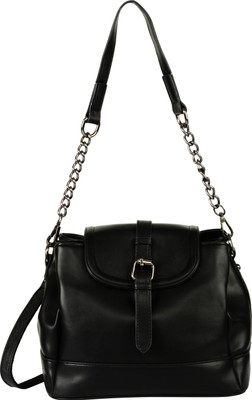 Fiona Trends Women Casual Black PU Sling Bag