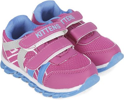 KITTENS Girls Velcro Running Shoes(Pink, Fuschia