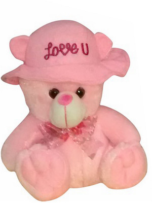 kraft artefacto haus SMALL CAP TEDDY PNK SOFT TOY - 20CM - 20 cm(Multicolor)