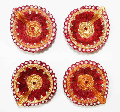 Craft Junction Handpainted Set of 4 Colourfull Terracotta (Pack of 4) Table Diya Set(Height: 1 inch)
Craft Junction Handpainted Set of 4 Colourfull Terracotta (Pack of 4) Table Diya Set(Height: 1 inch)