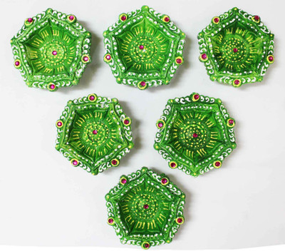 Craft Junction Set of 6 Handpainted Decorative Diyas Terracotta (Pack of 6) Table Diya Set(Height: 1 inch)
Craft Junction Set of 6 Handpainted Decorative Diyas Terracotta (Pack of 6) Table Diya Set(Height: 1 inch)