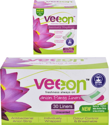 Veeon 2 Boxes of sanitary napkins(10 piece) plus Panty Liner(30 pieces) Pantyliner(Pack of 40)
Veeon 2 Boxes of sanitary napkins(10 piece) plus Panty Liner(30 pieces) Pantyliner(Pack of 40)