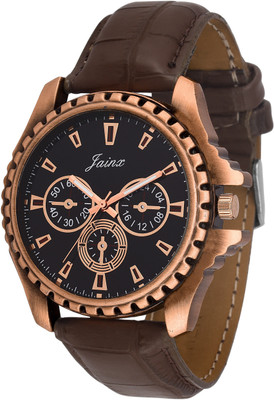 JAINX JM178 Chronograph Pattern Black Dial Watch - For Men