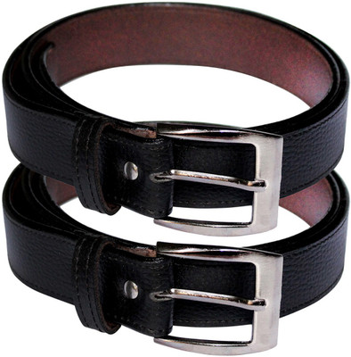 HD Men Party Black Fabric Reversible Belt