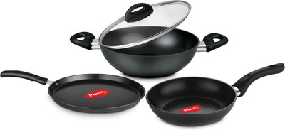 Pigeon Titanium Hard anodised 4 pcs Gift Set Induction Bottom Cookware Set(Hard Anodised, 4 - Piece), Black
Pigeon Titanium Hard anodised 4 pcs Gift Set Induction Bottom Cookware Set(Hard Anodised, 4 - Piece), Black