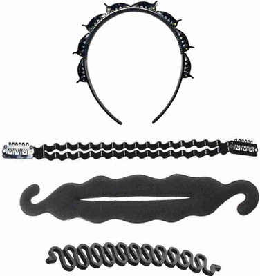 NAWAB Twist Styling French Braider , Bun Maker , Plait Braider Headband & Bob Maker Hair Styling Tool (set of 4) Hair Accessory Set(Black)
NAWAB Twist Styling French Braider , Bun Maker , Plait Braider Headband & Bob Maker Hair Styling Tool (set of 4) Hair Accessory Set(Black)