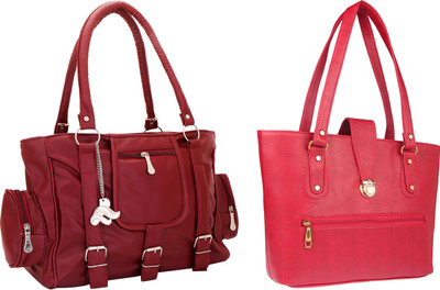 Lady bar Shoulder Bag(Maroon, Pink)