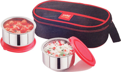Cello CCCL-MF-002 2 Containers Lunch Box(750 ml), Red