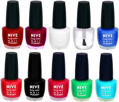 Nive Nail Polish Combo At Wholesale Rate Red,Pink,White,Transparent,Blue,Red,Black,Pink,Green,Blue(Pack of 10)
Nive Nail Polish Combo At Wholesale Rate Red,Pink,White,Transparent,Blue,Red,Black,Pink,Green,Blue(Pack of 10)