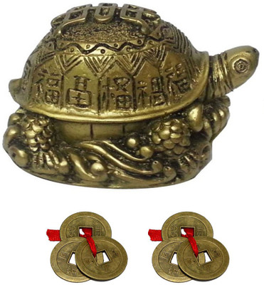 Kraft Village Turtle Tortoise For Long Life and 2 Lucky Coin Set for Wealth Decorative Showpiece - 5 cm(Alloy, Green)
Kraft Village Turtle Tortoise For Long Life and 2 Lucky Coin Set for Wealth Decorative Showpiece - 5 cm(Alloy, Green)