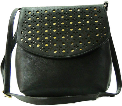 Faslook Girls Casual Black Leatherette Sling Bag