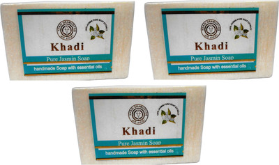 Khadi Herbal NaturalPure Jasmine Soap Pack Of 3(375 g, Pack of 3)