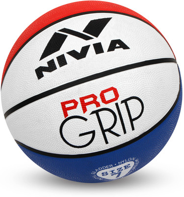 Nivia Pro Grip Basketball - Size: (Pack of 1, Red, Blue, White