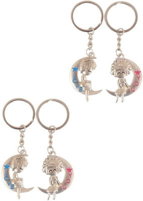 MGP Fashion Love Heart Couple Gift Key Chain Combo No.138 Key Chain(Multicolor)