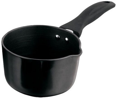 Wonder World ® Easy Clean Interior Non-stick Dishwasher Safe PFOA Free Oven Safe Sauce Pan Sauce Pan 0 cm diameter(Aluminium, Hard Anodised, Non-stick), Black