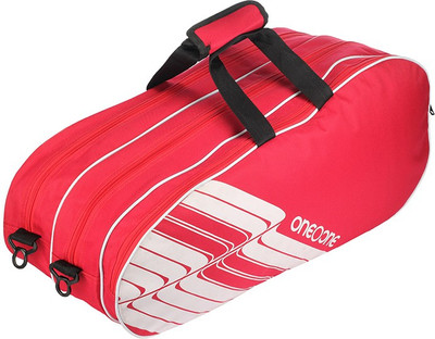One O One Lines Collection Triple Red White - Badminton / Tennis Kitbag Badminton Kitbag Badminton Kitbag(Red, Kit Bag)