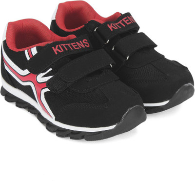 KITTENS Boys Velcro Running Shoes(Black