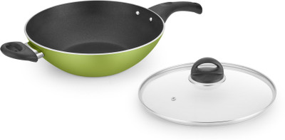 Kitchen Chef NATURA CHINESE WOK WITH GLASS LID 270MM IB Kadhai 27 cm with Lid(Aluminium, Non-stick, Induction Bottom), Green
Kitchen Chef NATURA CHINESE WOK WITH GLASS LID 270MM IB Kadhai 27 cm with Lid(Aluminium, Non-stick, Induction Bottom), Green