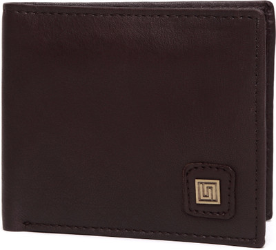 U+N Men Brown Genuine Leather Wallet(6 Card Slots)