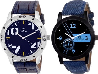 Gesture 6171 Royal Blue Pack Of 2 Watch - For Men